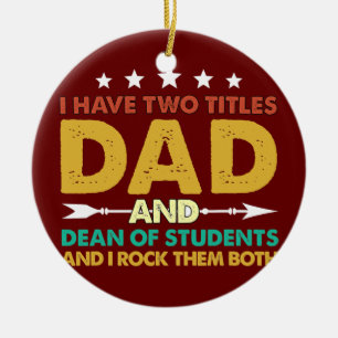Décoration En Céramique Mens J'Ai Deux Titres Papa Et Doyen Des Étudiants