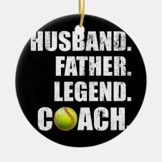 Décoration En Céramique Mens Vintage Husband Father Legend Softball Coach