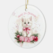 Décoration En Céramique Meow Christmas Kitten rose (Gauche)