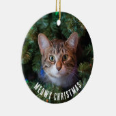 Décoration En Céramique Meowy Christmas Chat Photo Deux Côtés (Droite)