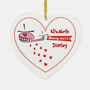 Décoration En Céramique M'épouseras-tu ? L'amour de Valentine pour l'hélic