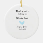 Décoration En Céramique merci cravate le noeud bleu coeur mariage rustique (Dos)