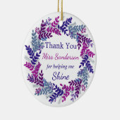 Décoration En Céramique Merci Enseignants en couronne de Noël Appréciation (Droite)