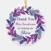 Décoration En Céramique Merci Enseignants en couronne de Noël Appréciation (Devant)