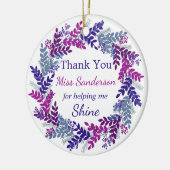 Décoration En Céramique Merci Enseignants en couronne de Noël Appréciation (Gauche)