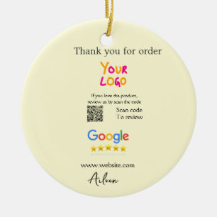 Décoration En Céramique Merci scan QR avis Google entreprise