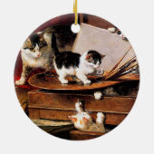 Décoration En Céramique Mère Chat et chatons sur table (Dos)