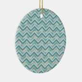 Décoration En Céramique Mère de Pearl Turquoise ZigZag (Droite)