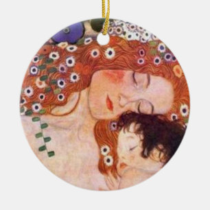 Décoration En Céramique Mère et enfant par Klimt