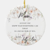 Décoration En Céramique Mère fleur sauvage De L'Aquarelle De Mariée (Dos)