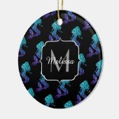 Décoration En Céramique Mermaid aqua bleu ombre motif Monogramme (Gauche)