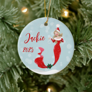 Décoration En Céramique Mermaid Lover Vacances bulles de Noël