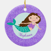 Décoration En Céramique Mermaid Purple Glitter (Dos)