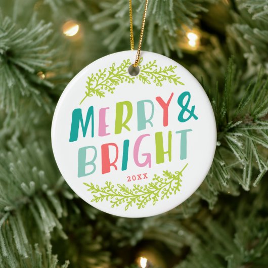 Décoration En Céramique Merry and Bright Keepsake Photo Ornament (Arbre)