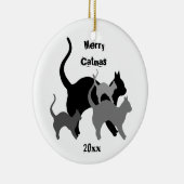 Décoration En Céramique Merry Catmas chats de vacances (Droite)