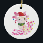 Décoration En Céramique merry christmas axolotl santa<br><div class="desc">"merry christmas axolotl santa ", "xmas Axolotl", "christmas Axolotl", "santa claus Axolotl", Axolotl, "ugly christmas", "Mexican walking fish", salamander , waterdogs,  mudpuppies</div>