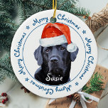 Décoration En Céramique Merry Christmas Black Labrador Cute Santa Dog<br><div class="desc">Decorate your tree and spoil your favorite labrador this holiday season with this adorable Merry Christmas Santa Dog Black Labrador Christmas ornament and matching decor . A wonderful gift to all Labrador Lovers. This black lab christmas ornament will be a favorite among labrador lovers. Visit our collection for matching black...</div>