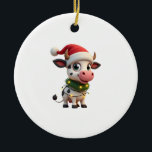 Décoration En Céramique Merry Christmas Cow Santa Christmas Lights Cow Xma<br><div class="desc">Merry Christmas Cow Santa Christmas Lights Cow Xmas Tree T-Shirt (3)</div>