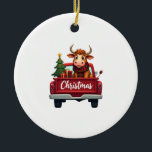 Décoration En Céramique Merry Christmas Highland Cow Christmas Tree Red Tr<br><div class="desc">Merry Christmas Highland Cow Christmas Tree Red Truck Xmas T-Shirt (3)</div>