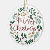 Décoration En Céramique Merry Christmas Mistletoe Wreath (Gauche)
