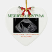 Décoration En Céramique Merry Christmas Pregnancy Ultrasound Photo Grandma (Devant)