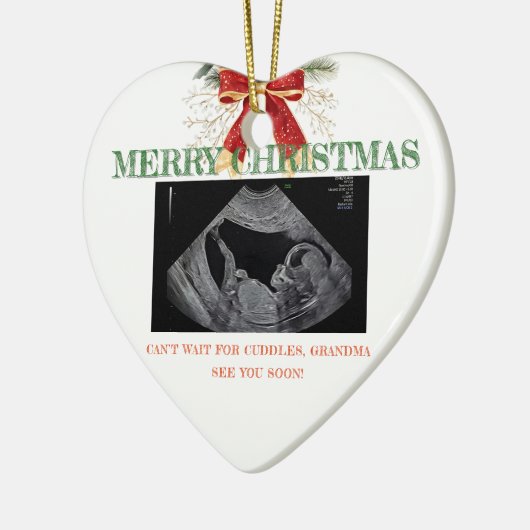 Décoration En Céramique Merry Christmas Pregnancy Ultrasound Photo Grandma (Gauche)