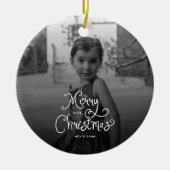 Décoration En Céramique Merry Christmas Whimsical Script custom Photo Dog (Devant)