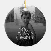 Décoration En Céramique Merry Christmas Whimsical Script custom Photo Dog (Dos)