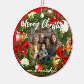 Décoration En Céramique Merry Christmas Wreath Photo Personalized Family N (Gauche)