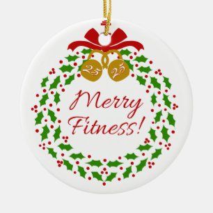 Décoration En Céramique Merry Fitness Wreath Personnalisé Circle Ornament