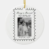 Décoration En Céramique Merry & Married Bow Photo Noël Nouveaux mariés (Devant)