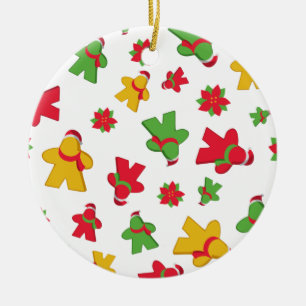 Décoration En Céramique Merry Meeple Motif de jeu de Noël