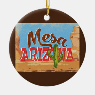 Décoration En Céramique Mesa Arizona Cartoon Vintage voyage du désert