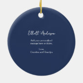 Décoration En Céramique Message personnalisé Lune et étoiles Bleu Noël (Dos)