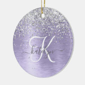 Décoration En Céramique Métal brossé violet Parties scintillant d'argent N (Gauche)