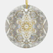 Décoration En Céramique Métatron's Cube in lotus Sacred Geometry (Devant)