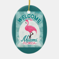 Miami Florida Flamant rose rose Retro