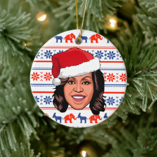 Décoration En Céramique MICHELLE OBAMA Noël