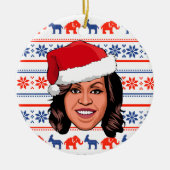 Décoration En Céramique MICHELLE OBAMA Noël (Devant)
