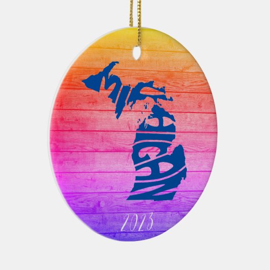 Décoration En Céramique Michigan Joyeux Noël - Année - Personnaliser (Droite)