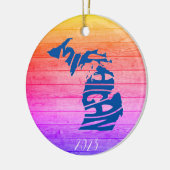 Décoration En Céramique Michigan Joyeux Noël - Année - Personnaliser (Gauche)