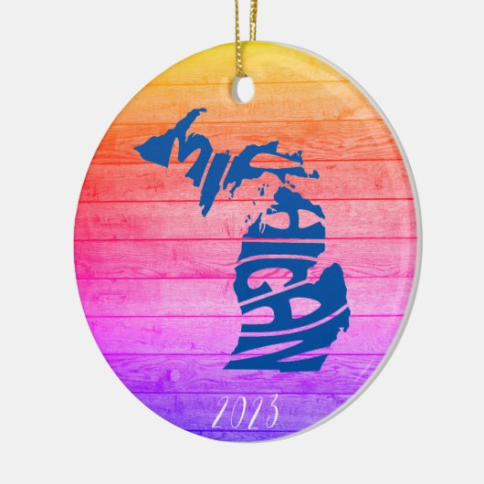 Décoration En Céramique Michigan Joyeux Noël - Année - Personnaliser (Gauche)