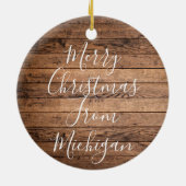 Décoration En Céramique Michigan Joyeux Noël - Année - Personnaliser (Dos)