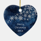 Décoration En Céramique Midnight Blue Silver Snowflake Golden Retriever (Dos)