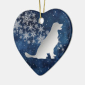 Décoration En Céramique Midnight Blue Silver Snowflake Golden Retriever (Gauche)