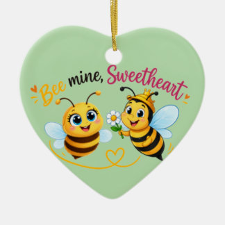 Décoration En Céramique Mienne, chérie – Joli couple de abeilles romantiqu