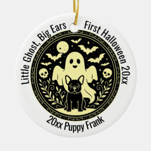 Décoration En Céramique Mignon bébé Bouledogue français premier Halloween