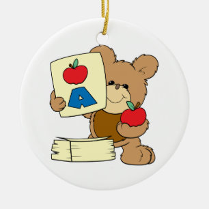 Décoration En Céramique mignon ours en peluche de l'école A comme Apple