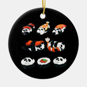 Décoration En Céramique Mignon Sushi Panda Câlin Maki Amoureux Drôle Kawai