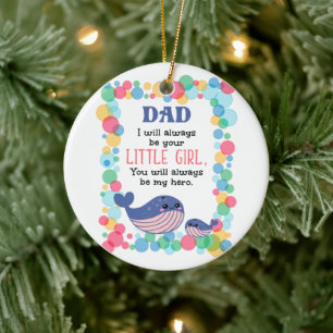 Décoration En Céramique Mignonne Baleine Papa Je Serai Toujours Votre Peti